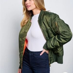 Women's Green Bomber Jacket
